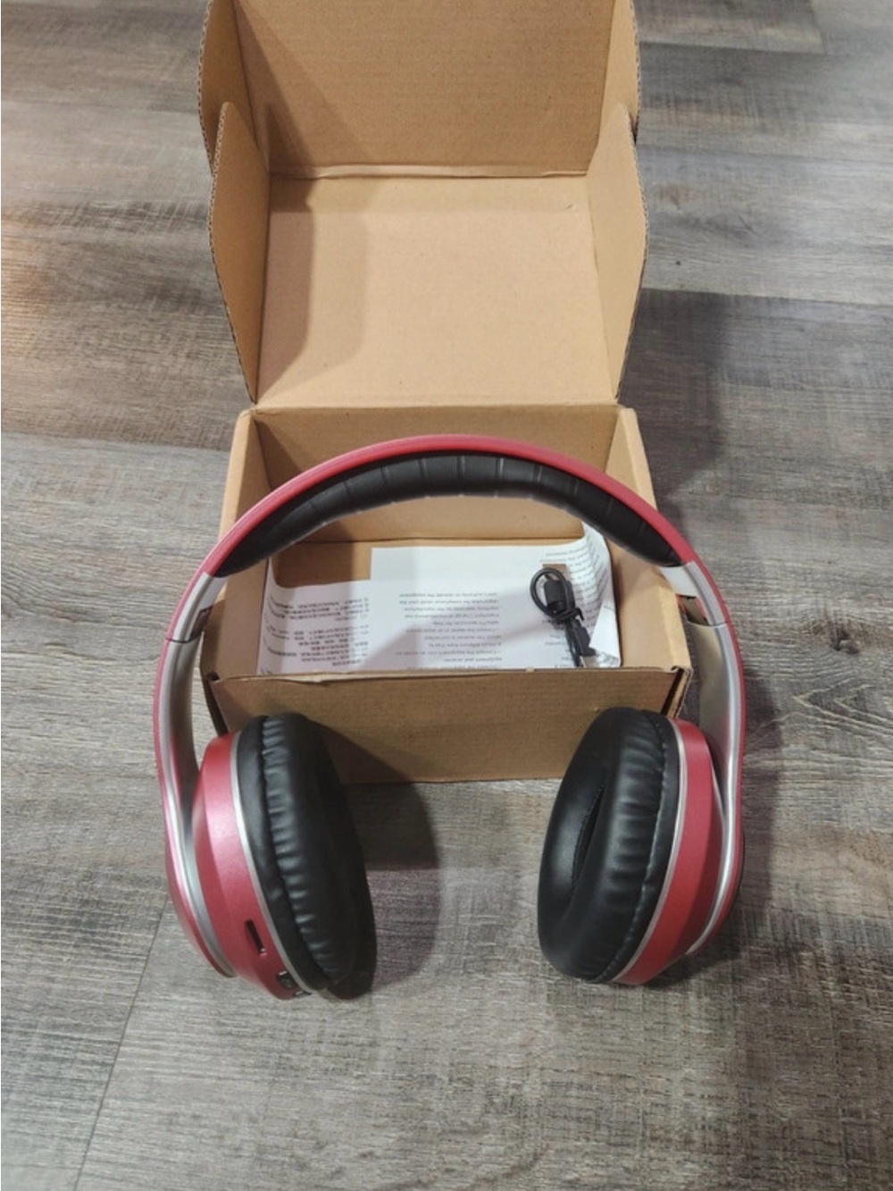 Wireless Over-Ear Headphones - Red Bluetooth Comfort